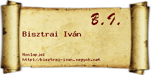 Bisztrai Iván névjegykártya